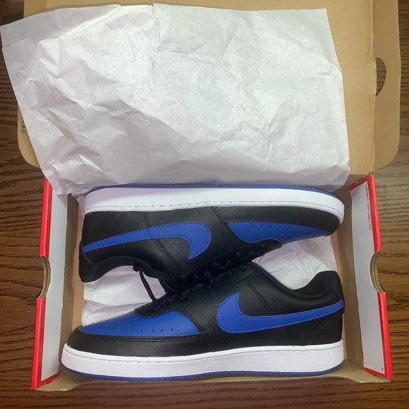 Nike Other - NEW Nike Court Vision Low Black Game Royal Mens 10.5